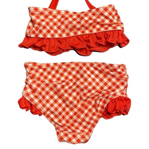 DISNEY Baby Two Piece Minnie Mouse Bikini Bathing Suit Checks Ruffles - Picture 4 of 7